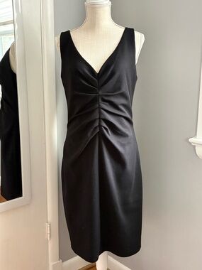 Tahari Little Black Dress, Sleeveless V-Neck Midi Dress, 10